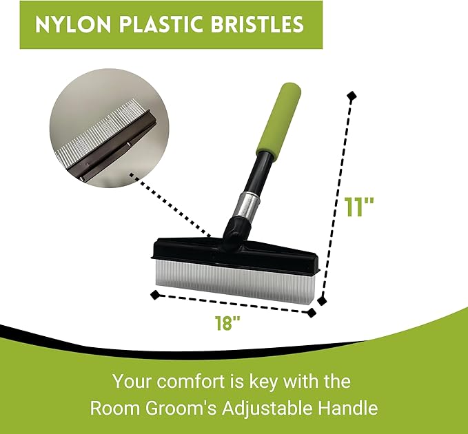 Small Room Groom Carpet Rake and Groomer with 11 Inch Handle, Portable Design, Carpet Brush Ideal for Pet Hair, Refreshing High Pile Carpets, Stairs, Furniture, Rugs, and Artificial Turf