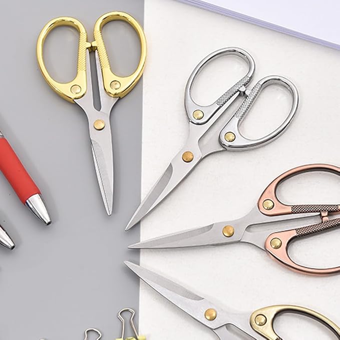 5" Small Sewing Scissors All Purpose Scissors Stainless Steel Tip Shears DIY Tools Office Scissor for Home Office School Sewing Fabric Handcraft Craft Art Work Needlework Daily Use Silver