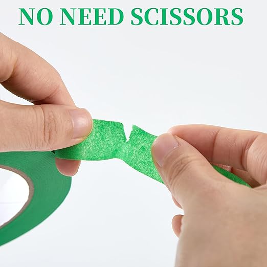 Premium Green Masking Tape,Painters Tape,Green Painters Tape for Automotive,DIY Paper Arts & Crafts, Spraying Drywall Paint, No Residue & Easy to Clean Up,12pcs 0.7inch X 54 Yd Painter's Tape
