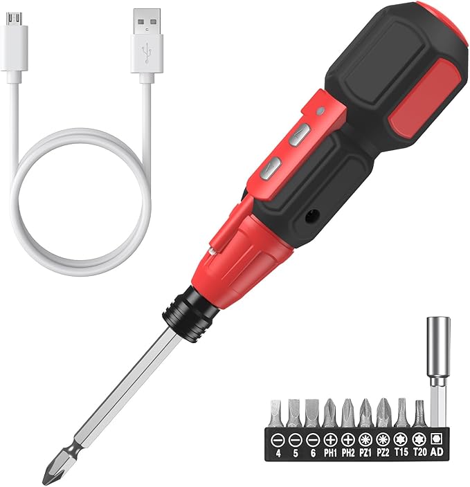 ORIA Electric Screwdriver Set, Rechargeable Cordless Screwdriver, Power Screwdriver, Small Repair Tool Kit with LED Light, 1/4'' Bit Holder, for Phones, Glasses, Camera, Laptop