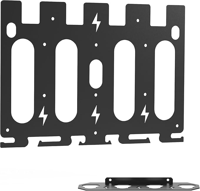 3-in-1 Metal Wall Mount Storage Rack for Milwaukee Chargers Batteries Drills,Battery and Charger Organizer, for 4x18V Batteries, M12-18C Chargers,M12-18FC Charger,M18 DFC,Power Tool Organizer