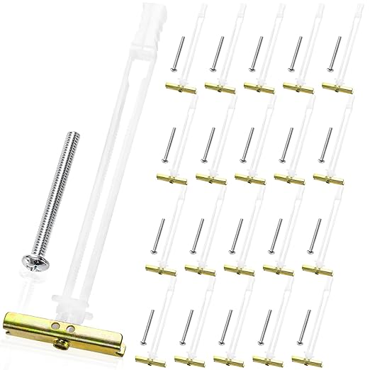 Peohud 20 Pack Drywall Anchor with Included Bolts for 1/4"-20, Heavy Duty Hollow Wall Anchors for TV Mounting, Cabinets, Holds up to 265lbs Each in 1/2" Drywall