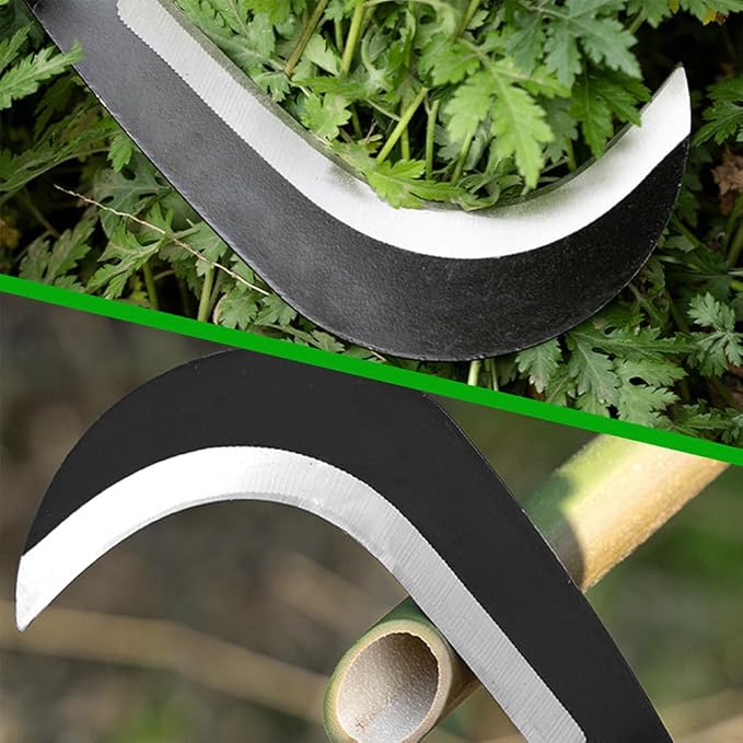 Sickle Garden Tool Machete for Yard Work and Cutting Trees Heavy Duty Machetes Knife Brush Clearing Sickles with Carbon Steel Blade for Grass, Harvest, Weeding