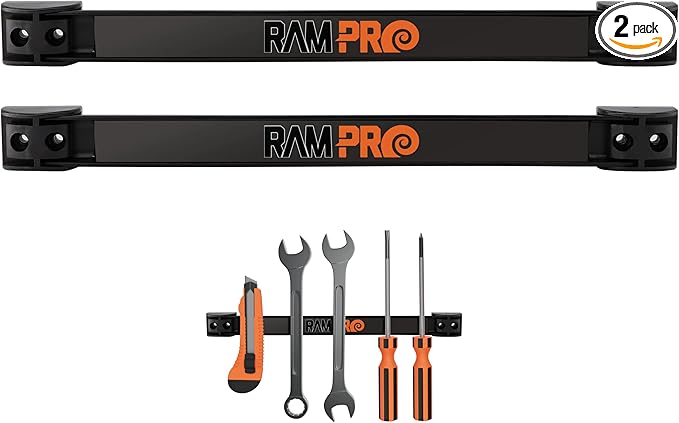 Vanitek 12-Inch Magnetic Metal Tool Holder Organizer Racks, Heavy-Duty Bar for Garage/Workshop (2 Pieces)