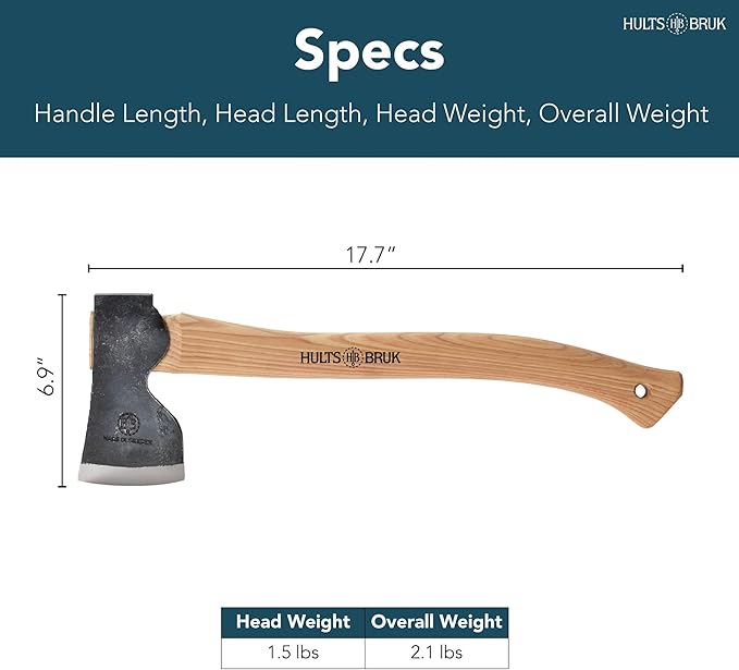 Hults Bruk 840771 Spika Hunting & Forest Axe - 1.5 lb Head, 17.5" Handle