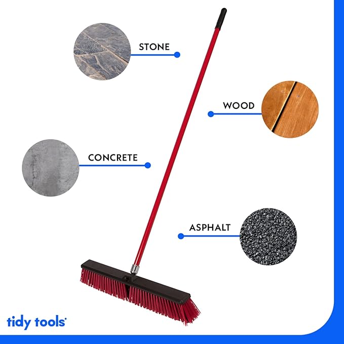 Large 24'' Multi-Surface Push Broom with Alloy Handle