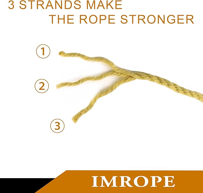 3mm x 500 Feet Yellow Jute Rope, Twine for Gardening Tomato Climbing Plant Tie Floristry Crafts Gift Wrapping Packing Decor