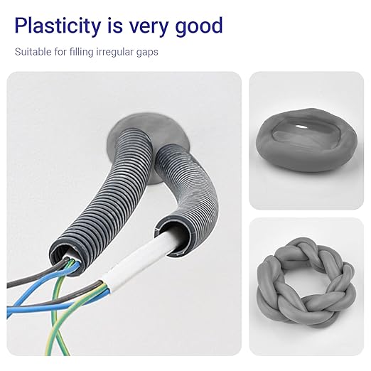 Moldable Silicone Putty, Waterproof, Stay Pliable,Good Plasticity for Repair and Fill Various Gaps in Bathrooms, Fountains, Water Pipes, Walls (Black)