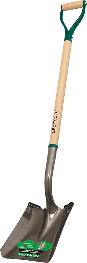 Truper 33580 Tru Tough Square Point Shovel with Steel D-Handle, 39-Inch