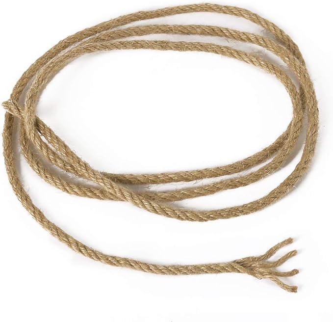 Tenn Well 5mm Jute Rope, 100 Feet 4Ply Twisted Heavy Duty and Thick Twine Rope for Gardening, Crafting, Bundling, Cat Scratching Post, Home Decor, Christmas Decorations