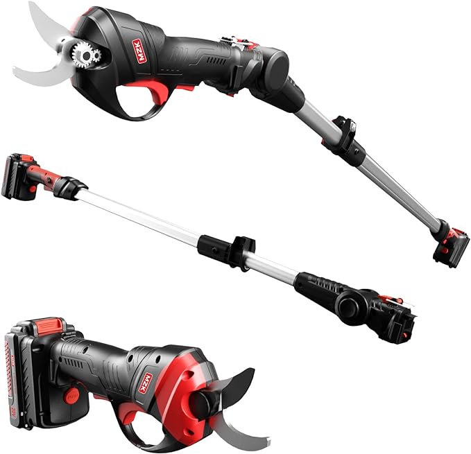 MZK 2-IN-1 Cordless Electric Pole Pruning Shears,20V Battery Powered Cordless Pruner, 1.2" Cutting Diameter, 13 FT MAX Extension Pole for Tree Trimming, Gardens, Orchards PS13D16