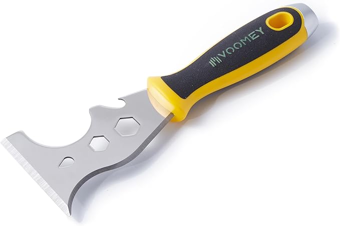 Voomey 12-In-1 Putty Knife,Multifunctional Paint Scraper Tool, Stainless Steel Paint Scraper, Metal Scraper Used For Cleaning Paint Rollers, Removing Wall Cracks,Etc