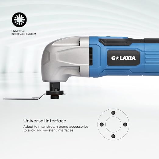 Oscillating Tool, 1.5A Oscillating Multi Tool with with 3° Oscillation Angle, 12 Piece Accessories Scraping, Grinding, Sanding, Cutting
