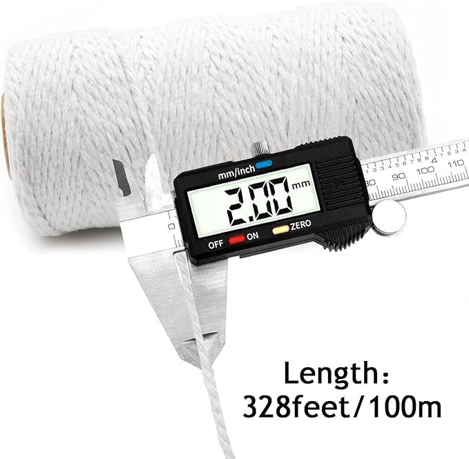 Anvin 984 Feet Cotton Twine Natural Jute Packing String - White for Bakers, Wrapping, Butchers, Baking, Arts and Crafts, Gardening (Pack of 3, 10 Ply 2mm Thick)