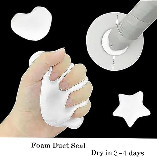 TIANKRYYDS 5-Pack White Seal Putty Waterproof Duct Seal Repair Sealing Clay, Quick Mending Mud for Drain Connection,Air Conditioning Hole, Wall Hole