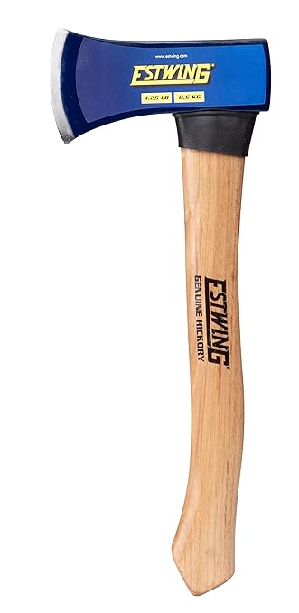 Estwing Axe, 14 Inch Handle, 1.25 lb Head with Hickory Wood Handle, Model #62370