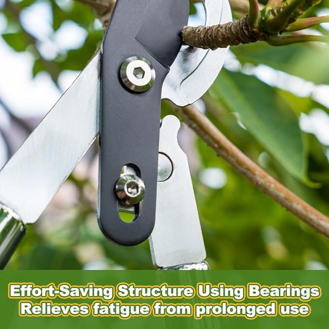 Berry&Bird Loppers and Pruners Heavy Duty, 28 Inch Bypass Loppers with Compound Action, Long Handle Tree Trimmer, Branch Cutter with ⌀ 1-3/4 Inch Cutting Capacity, Hand Loppers with Carbon Steel Blade