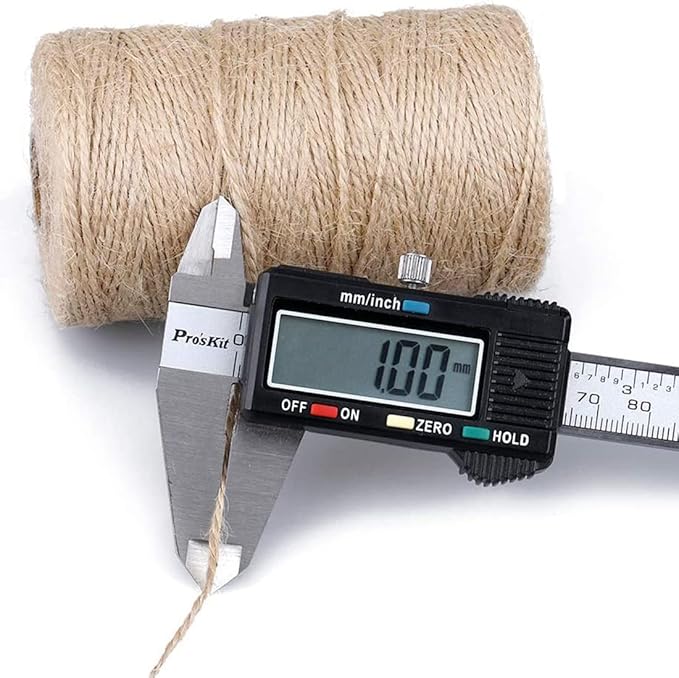 SMART&CASUAL 328Ft Jute Twine String Thin Natural Hemp Twine for Gift Wrapping Craft Plant Garden Christmas Handmade Arts Decoration Packing String Home decor (328 Ft (100M))