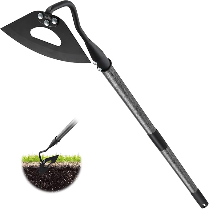 Hoe Garden Tool with 70Inch Long Handle, Heavy Duty Garden Hoes for Weeding Loosening Soil Digging Planting Ridging, Handy Hoe Gardening Tools Weeding Hoe