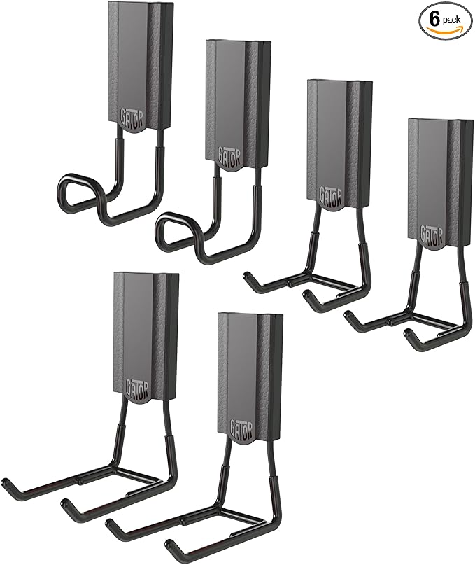 GATOR MAGNETICS MIDI 2.5 & 4" Open Hooks, 25 lb Heavy Duty Magnetic Hooks for Steel Surfaces, Patented Easy-Release, Non-Slip Grip – Storage & Organization, Garage, Shed, Home, Cleaning Tools -6 Pack