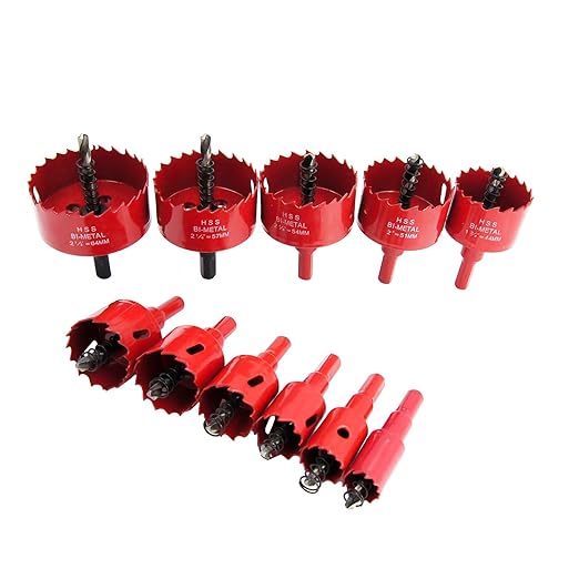 Hole Saw Kit, 11 Pcs 3/4" to 2-1/2" General Purpose Hole Saw Drill Bits, HSS Hole Cutter with Arbor for Wood, Plastic, Drywall,Size(19,22,25,28,35,38,44,51,54,57,64)