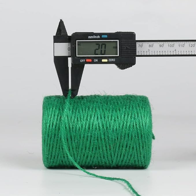 2mm 600ft Colored Natural Jute Twine String for Gift Wrapping Craft Baker Plant Christmas Ribbon Twine Handmade Arts Decoration Thin Packing String Home Decor