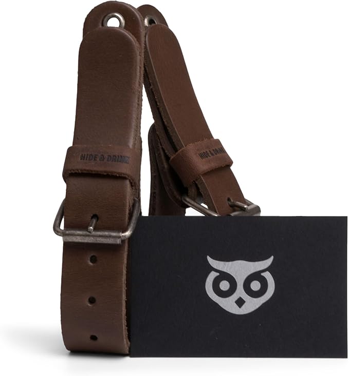 Leather Wall Hanging Straps, Set of 2, Buckle Closure for Axes, Hatchets & Tools, Heavy Duty Tool Hangers, Garage Storage Organization, Axe Mount Holders, Organizer Hooks