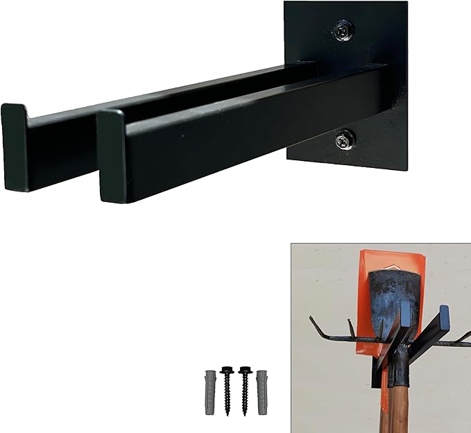 Wall Mounted Tool Rack, Heavy Duty Tool Rack for Heavy Tools Such as Shovels And Rakes, With Metal Screws and Anchors