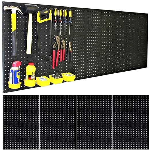 WallPeg Pegboard Kit - 4 Each 24"x16" Peg Board Panels - Made in USA - Mounted Size is 48" x 24" Pegboards Wall Organizer for Walls Home, Garage Tool Storage, Office Organization, Kitchen, Craft Room