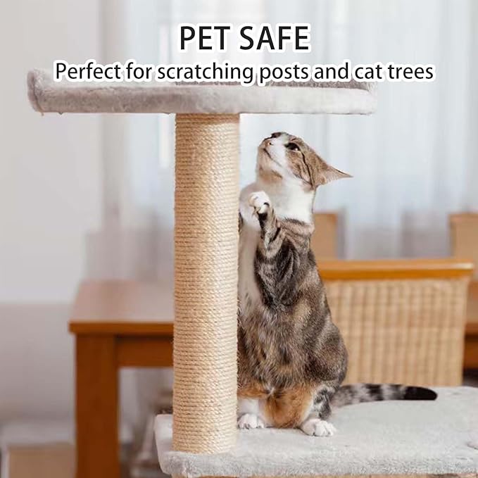 4mm 600 Feet Thick Jute Twine Rope – Heavy Duty Twine for Crafts, Burlap Decorative Rope, Jute Ropes for Crafts, Rope for Hanging Plants, Cat Tree DIY Projects