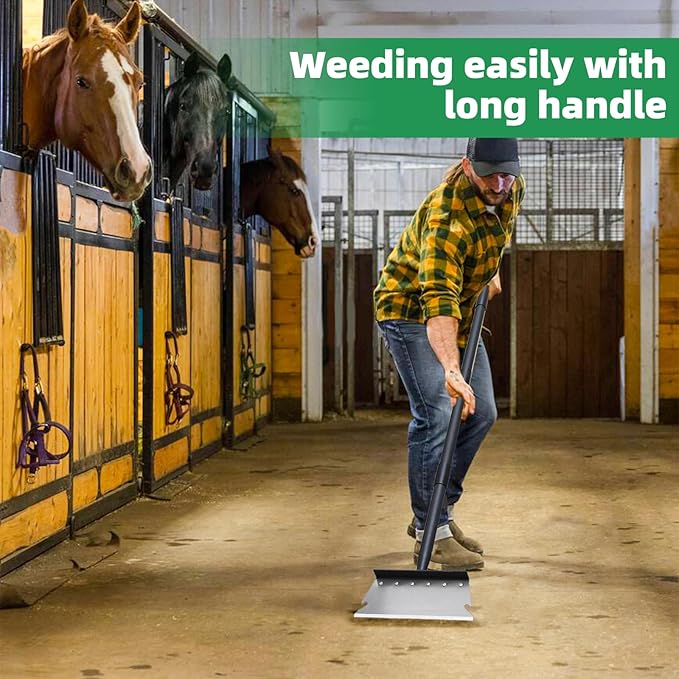 Pragmatist Garden Shovel, Ice Scraper, Multifunctional Cleaning Shovel with 59" Adjustable Handle Heavy Duty Garden Tool for Lawn Edging, Scraping, Weed and Ice Removal