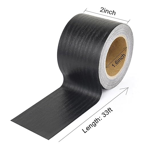 BOMEI PACK Wood Grain Repair Tape,Self Adhesive Repair Patch for Furniture, Floors, Cabinets, Windows, Doors, RV, Home Decor and DIY Projects (1, Black)