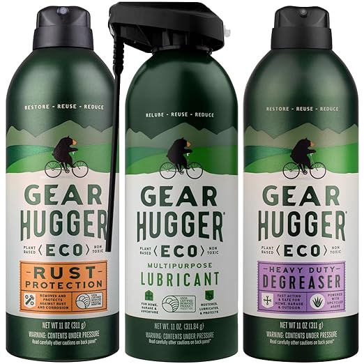 Lubricant, Degreaser & Rust Remover - Eco-Friendly (11 oz, Pack of 3), Garage Door Lubricant Spray, Heavy Duty Oven Cleaner & Rust Protection - Plant-Based, No Petroleum, No PTFE, Green