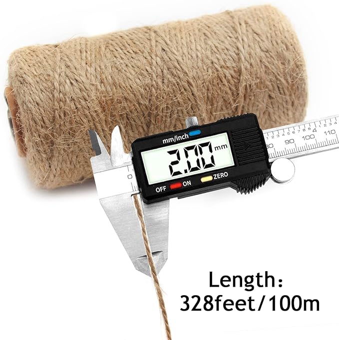 Anvin 984 Feet Cotton Twine Natural Jute Twine Packing Twines Bakers Twine Kraft Twine Wrapping Butchers Baking Arts and Crafts Gardening(Pack of 3, 10 Ply 2mm Thick)