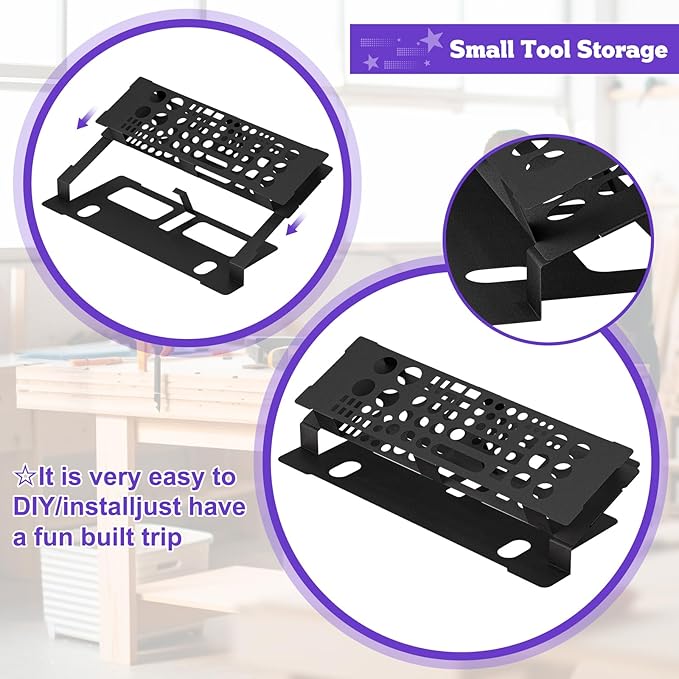 Screwdriver Storage Rack for Desktop,Screwdriver Organizer Holder,RC Tools Kit Organizers,Carbon Steel Tool Holder, Desktop Hand Tool Stand,Tool holder, Black