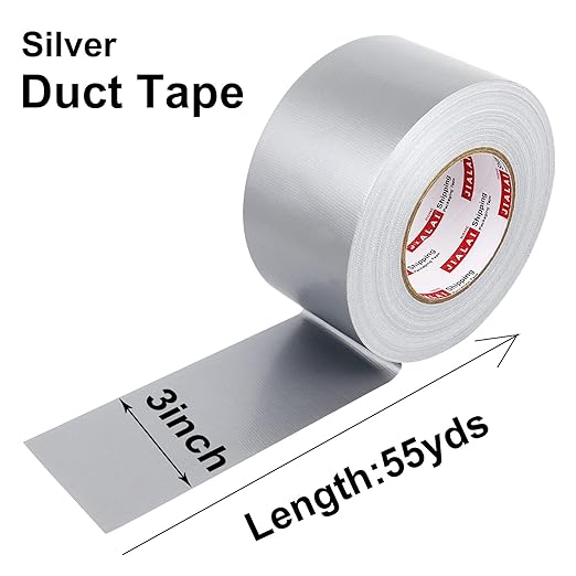 Duct Tape 3 inch, Industrial Grade Silver (Gray) Tape 3 inches x 55 Yards (164 ft), 9 Mil Heavy-Duty, Waterproof, UV Resistant for Crafts & Home Improvement