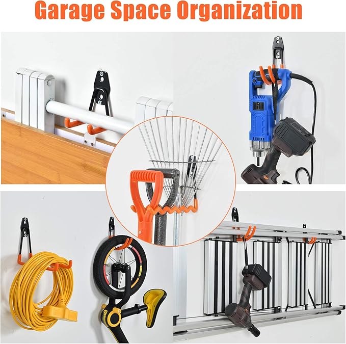 AOBEN Garage Hooks Heavy Duty Hooks for Garage Storage Wall Mount Garage Hanger & Organizer Hook (24PCS)-Gray