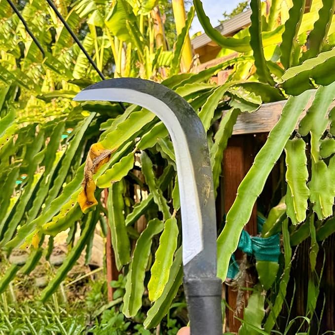 Sickle Garden Tool Machete for Yard Work and Cutting Trees Heavy Duty Machetes Knife Brush Clearing Sickles with Carbon Steel Blade for Grass, Harvest, Weeding