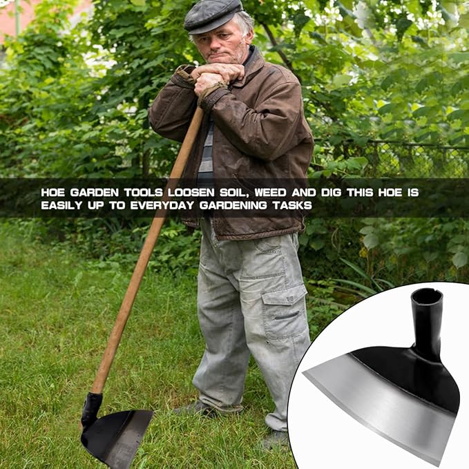 Hand Hoe Head Replacement - Round Eye Hoe for Gardening, Digging, Weeding, and Loosening Soil Handheld Grub Hoe Head for Agriculture(23.5cm Size )