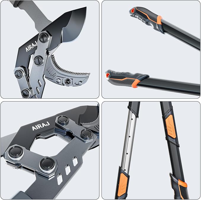 AIRAJ 27-37'' Extendable Anvil Loppers,Tree Trimmer Heavy Duty with Compound Action,Branch Cutter with 2” Cutting Capacity,Chops Thick Branches Ease,Garden Lopper for Gardening Pruning Shears