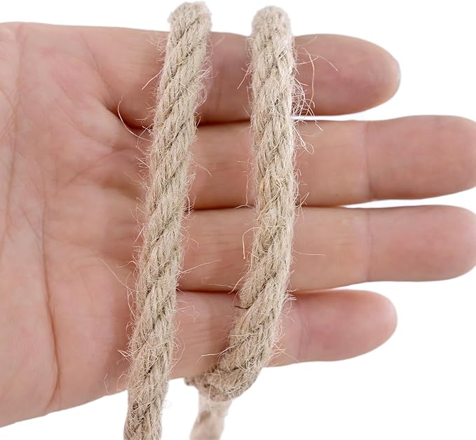 Natural Jute Twine 656 Feet Long String for Crafts Gift Wrapping Christmas Handmade Arts Decoration Packing String Home Decor (8mm * 656feet)