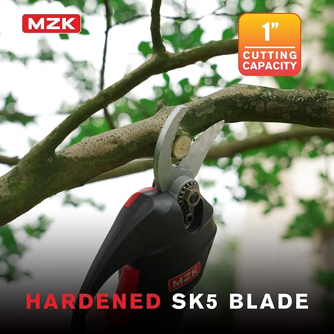 MZK 2-IN-1 Cordless Electric Pole Pruning Shears,20V Battery Powered Cordless Pruner, 1.2" Cutting Diameter, 13 FT MAX Extension Pole for Tree Trimming, Gardens, Orchards PS13D16