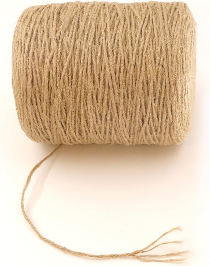 3mm x 1000 Feet Natural Jute Rope, Twine for Gardening Tomato Climbing Plant Tie Floristry Crafts Gift Wrapping Packing Decor