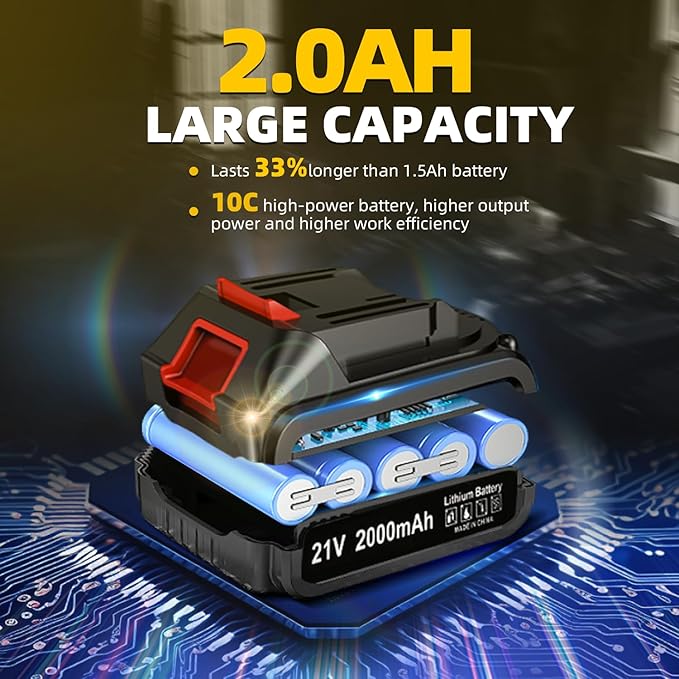 21V Cordless Power Drill/Driver Set, 2 Variable Speeds with LED Light, 3/8" Keyless Chuck, 2 Batteries & Charger, 28-Piece Kit for Home Use(Red)