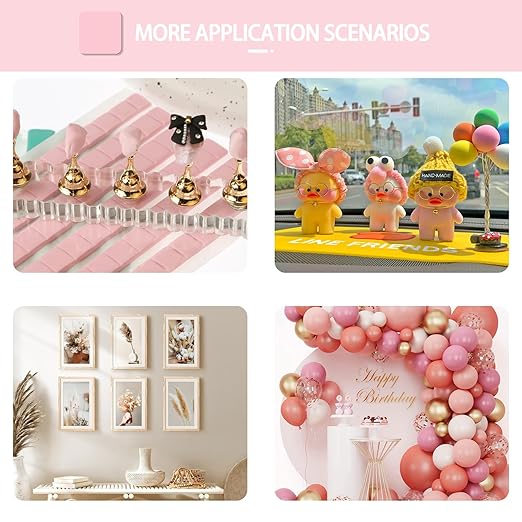 Sticky Mounting Putty for Wall Hanging Removeable Repositionable Adhesive Poster Non Marking Tacky Adhesive for Picture Hanging Crafts(Pink,192)