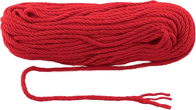 6mm x 200 Feet Red Jute Rope, Twine for Gardening Tomato Climbing Plant Tie Floristry Crafts Gift Wrapping Packing Decor