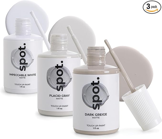 spot. Touch-Up Paint | Matte Finish for Cabinets, Walls, Doors & Furniture | Multi-Tone Gray Repair Kit | Quick-Dry, Self-Priming, Low-Odor, Eco-Friendly | No-Sanding or Primer Needed | 3 Pack