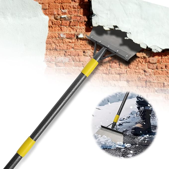 Garden Shovel: Heavy Duty Floor Scraper with Metal Sharp Blade, Multifunctional 60in Long Handle Flat Shovels for Edging Weeding Landscaping Lawn Tool