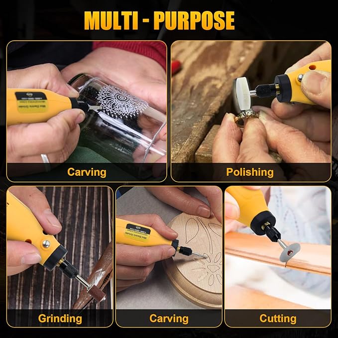 Cordless Rotary Tool Kit for DEWALT 20V Max Battery, 6-Speed with 25 Accessories, Multi-Purpose Power Rotary Tool for Sanding, Polishing, Drilling, Etching, Engraving, DIY Crafts (No Battery)