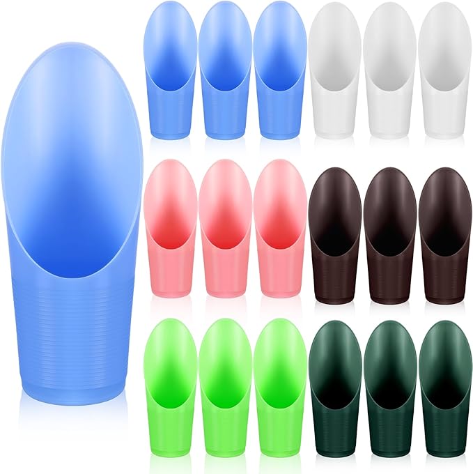 18 Pcs Bonsai Soil Scoops Plastic Garden Shovels Garden Tool Bucket Shovel Colorful Small mini Potting Scoop for Plant Flower Succulent